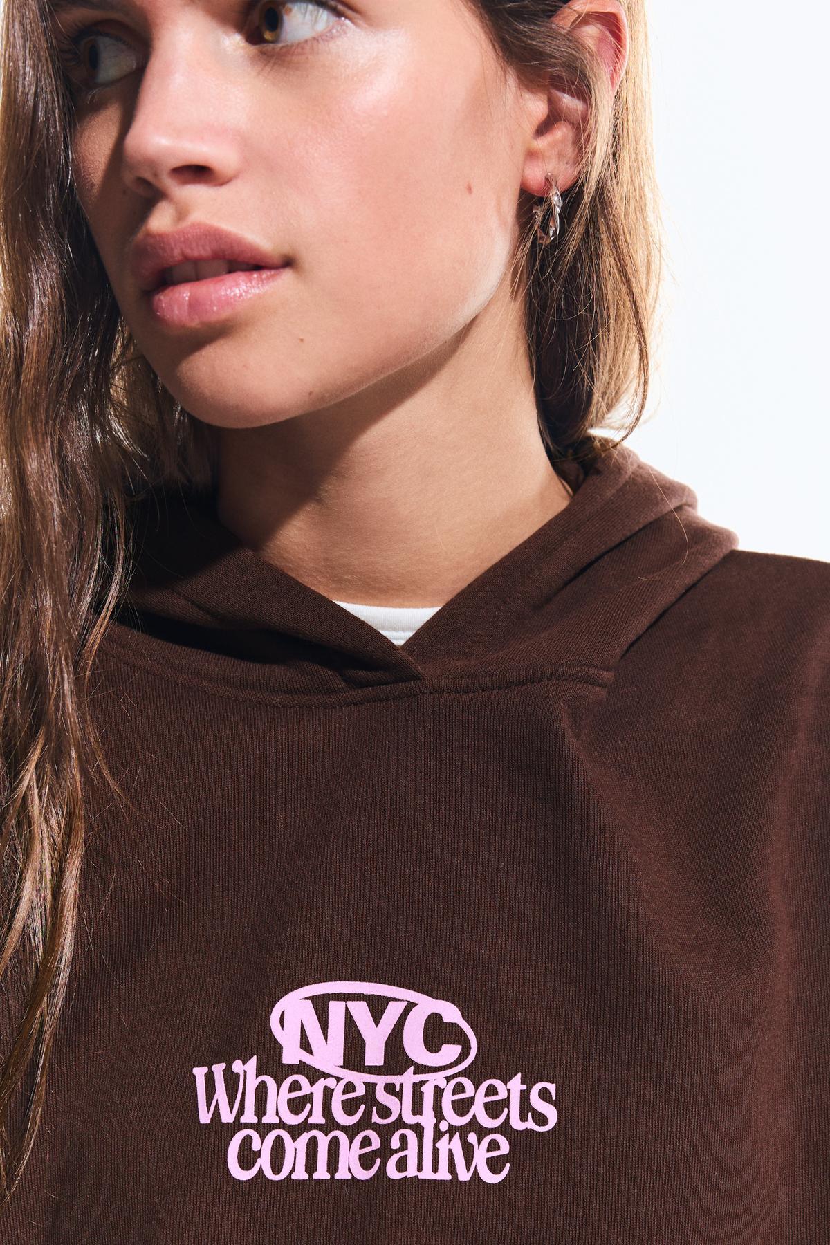 Bershka  Baskılı kapüşonlu sweatshirt - Görsel 3