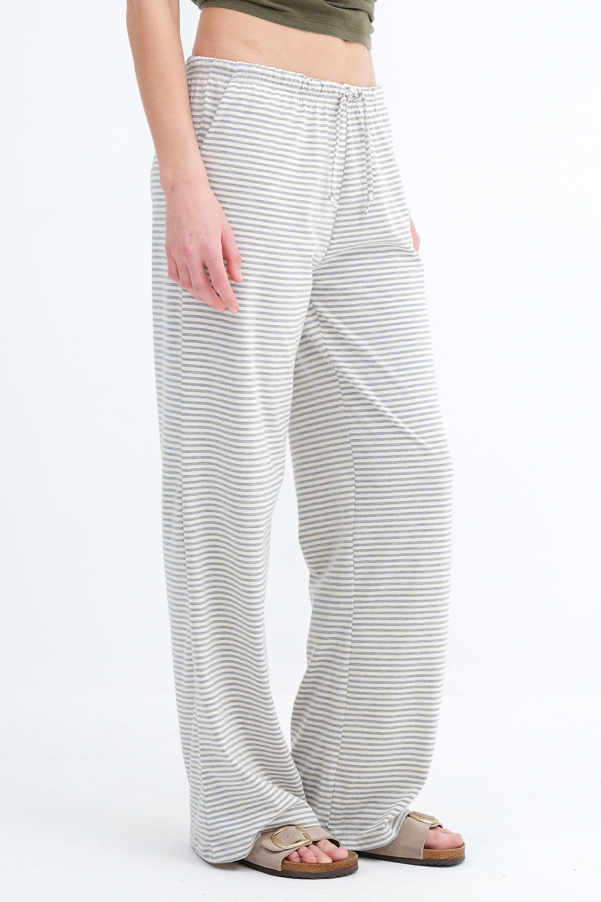Addax Çizgili Wide Leg Eşofman EŞF10558 görsel 4