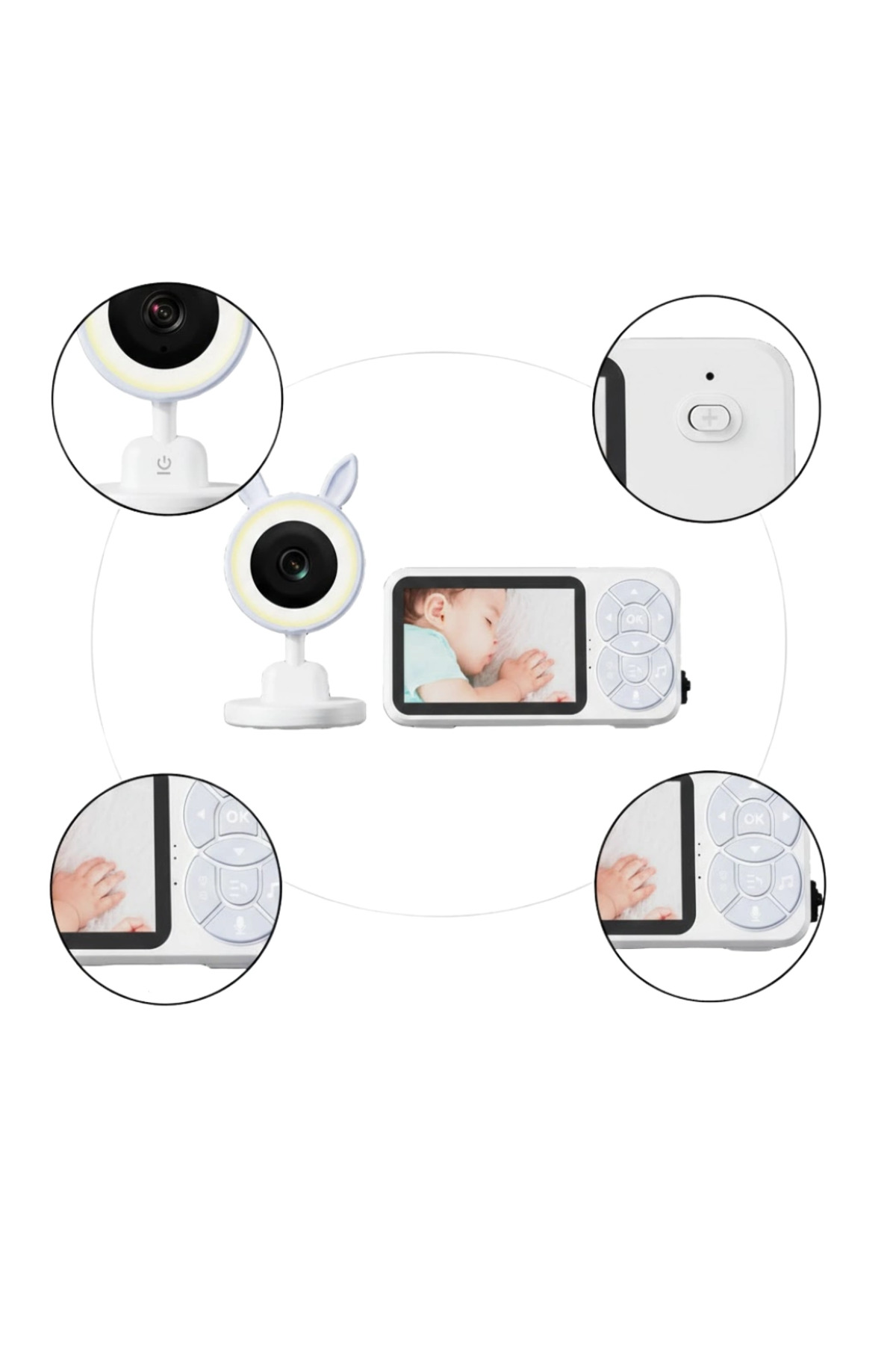 Eco Lounge Gece Görüşlü Bebek Telsizi Besleme Hatırlatıcılı LCD Ekran fotoğrafı 4 (önizleme)