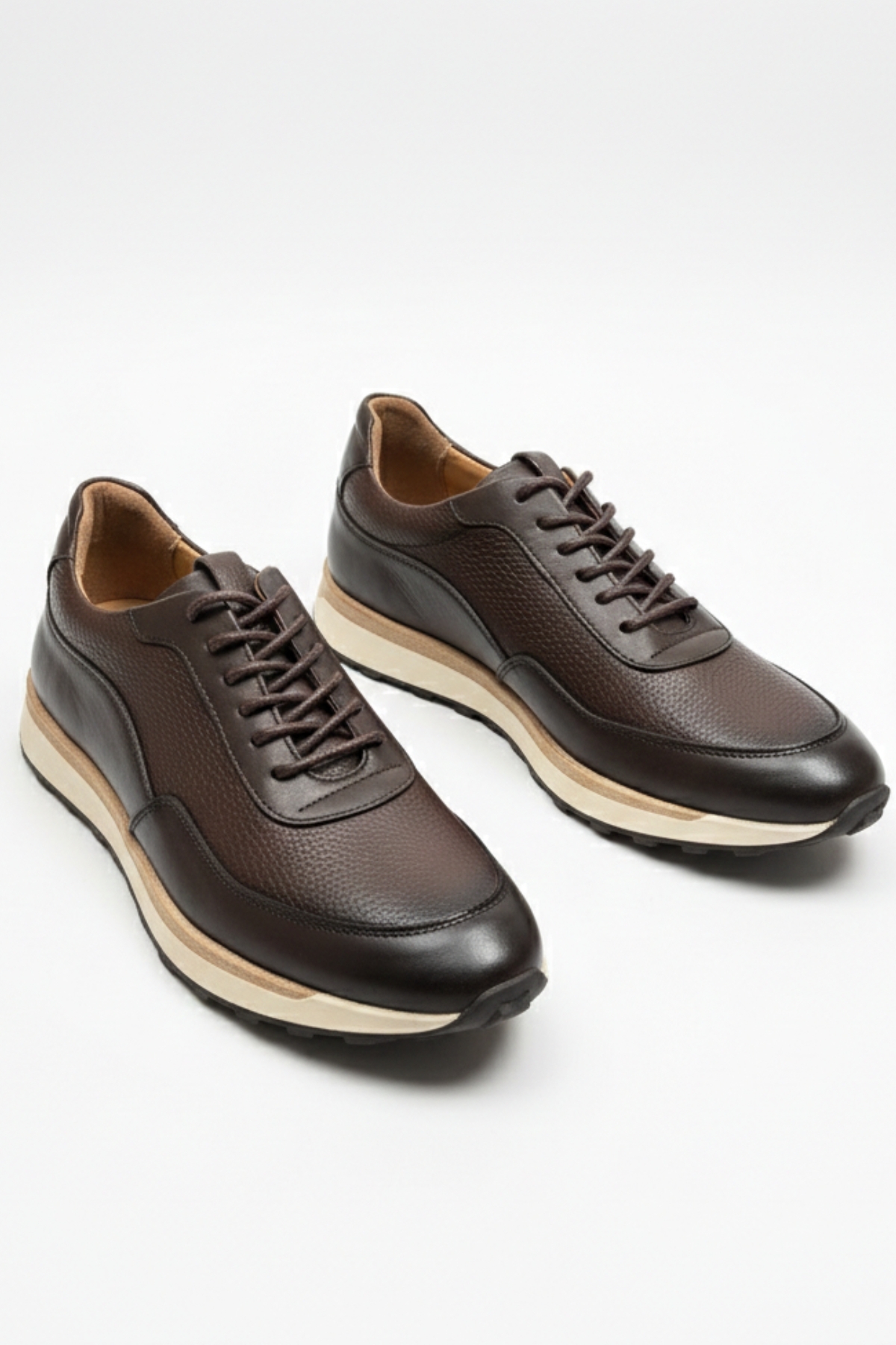 LUSIVE  %100 Hakiki Deri Kahverengi Bağcıklı Rahat Günlük Erkek Ayakkabı LUASS28AL0041 - Görsel 4