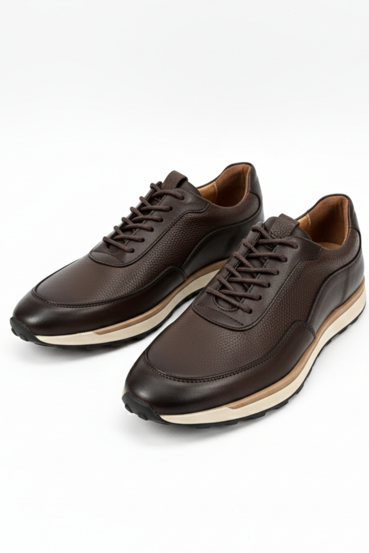 LUSIVE  %100 Hakiki Deri Kahverengi Bağcıklı Rahat Günlük Erkek Ayakkabı LUASS28AL0041