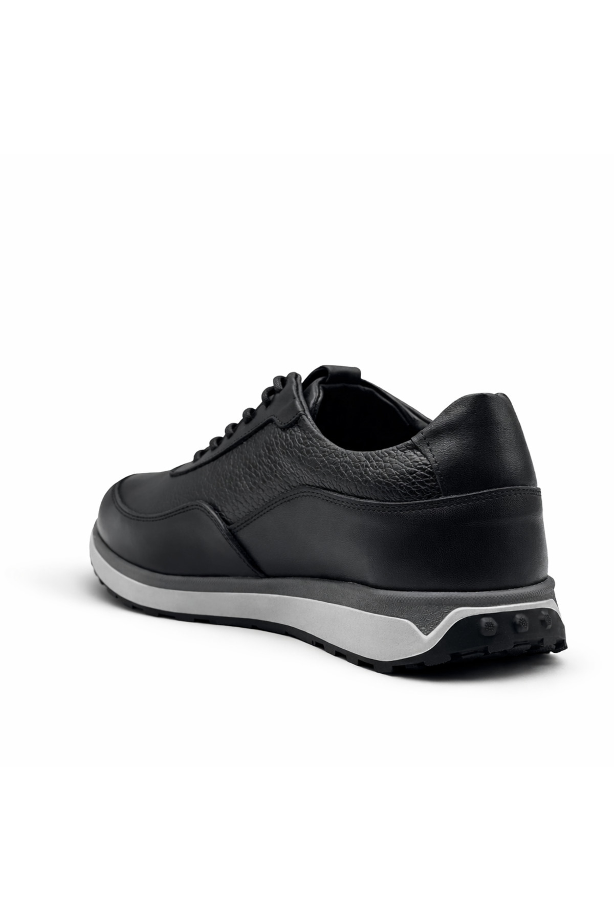 BESS SHOES  Hakiki Deri Siyah Erkek Casual Ayakkabı – Ortopedik, Ultra Rahat, Kaymaz Taban, Günlük Sneaker - Görsel 5
