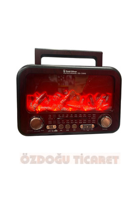 GoldSilver Gold Silver Güneş Enerjili Şömineli Nostaljik Radyo GS-1300G