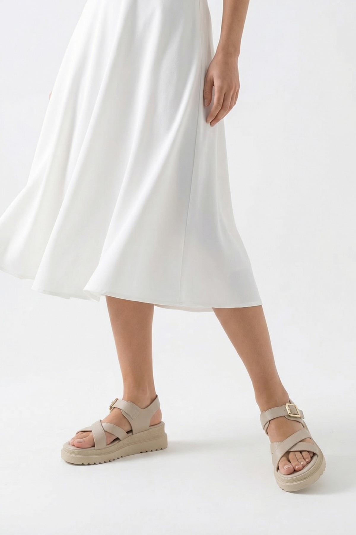 Riccon  Kadın Sandalet 0012808 Bej - Görsel 4