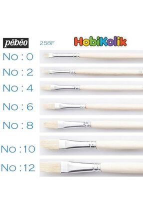 Hobikolik Pebeo Akrilik ve Yağlı Boya Fırçası Sert Uzun Kıl Seri 258f 7'li Se...