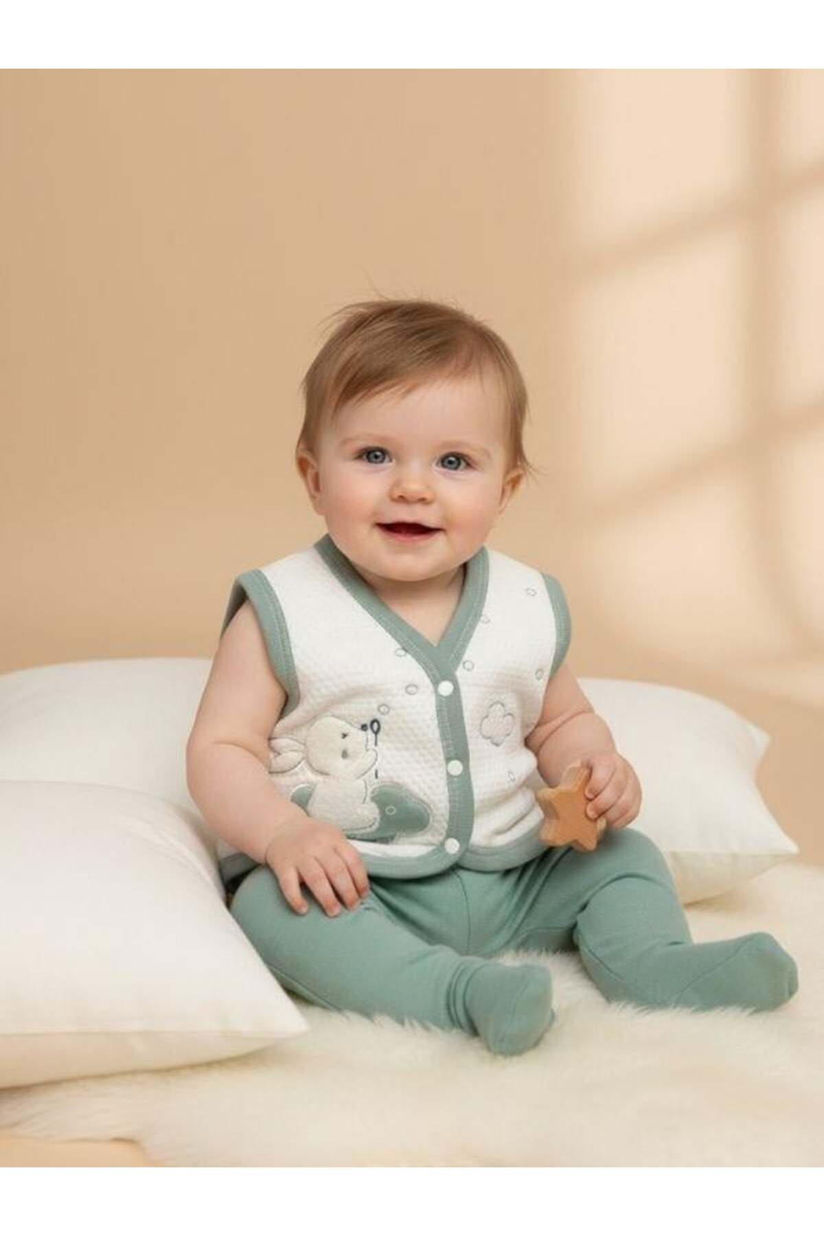 Zekids Erkek Bebek Tavşan Desenli Yelek fotoğrafı 4 (önizleme)