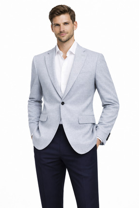 Bonesti Erkek Slim Fit Blazer Ceket Beyaz Siyah Nokta Desenli