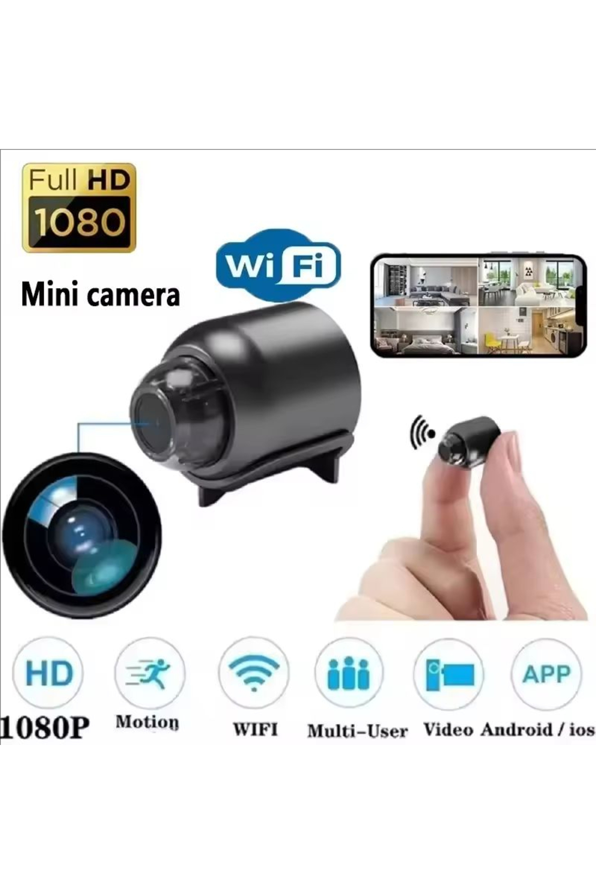 Choice Black HD 1080P X5 Mini Camera Night Vision WiFi Camera Home Remote Cam...
