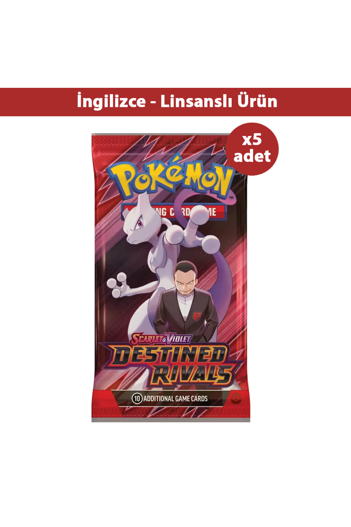 Pokemon TCG Lisanslı Destined Rivals Booster Pack - 5 Adet