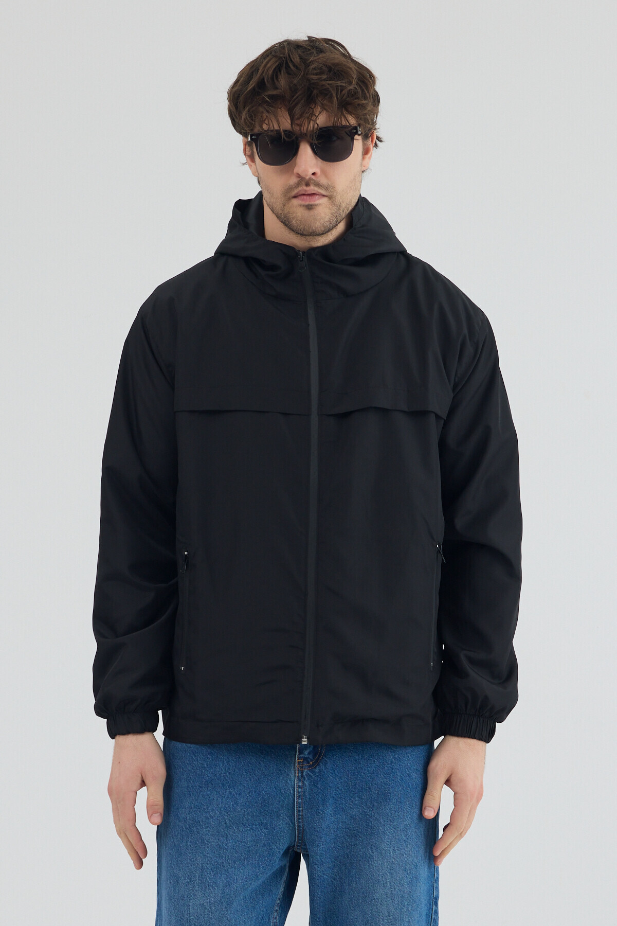 Tonny Black  Erkek Siyah Rüzgar ve Su Geçirmez Rahat Kalıp Yağmurluk - Görsel 4
