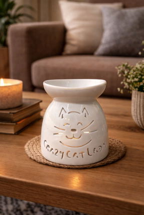 buhana Buhurdanlık Kedi Model Buhardanlık Beyaz