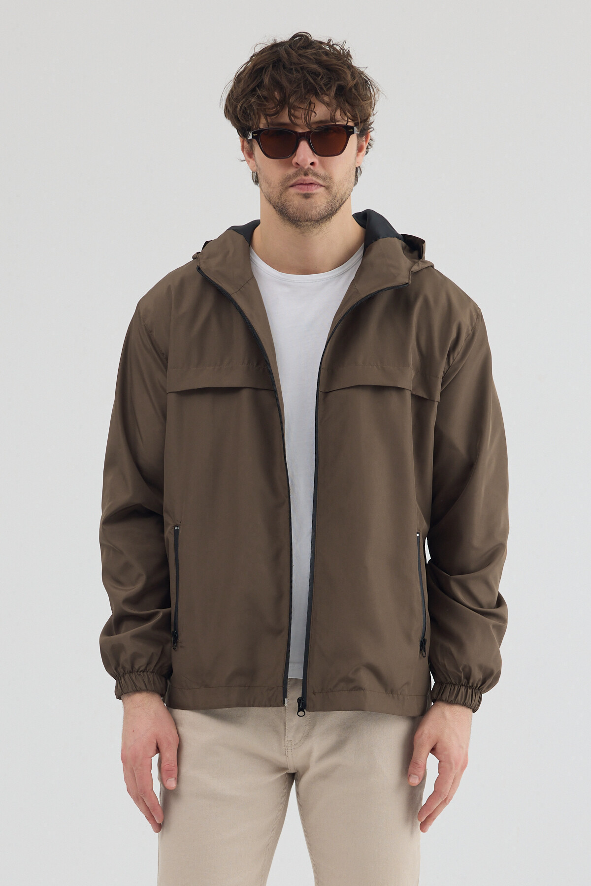 Tonny Black  Erkek Kahve Rüzgar ve Su Geçirmez Rahat Kalıp Yağmurluk - Görsel 3