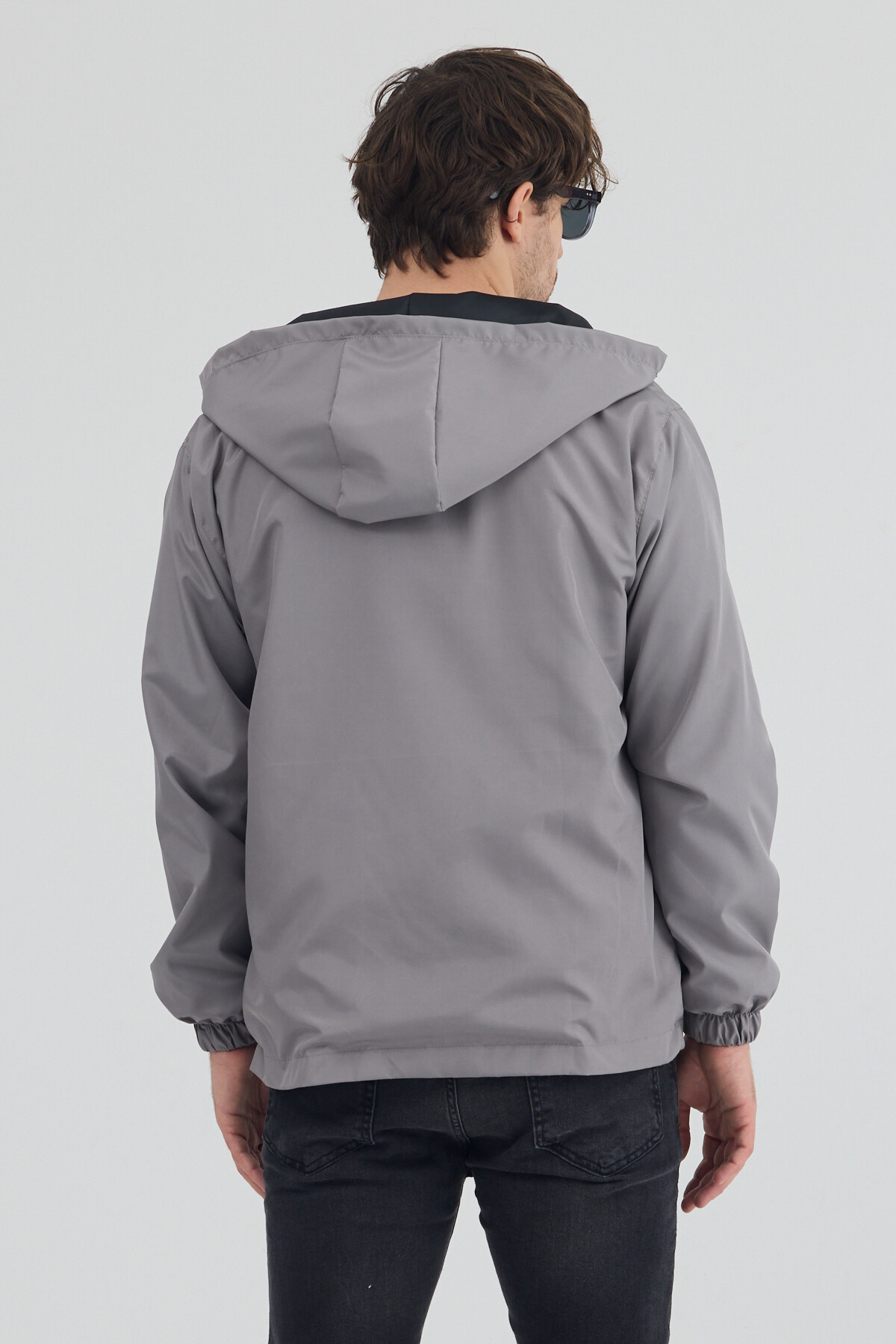 Tonny Black  Erkek Gri Rüzgar ve Su Geçirmez Rahat Kalıp Yağmurluk - Görsel 7