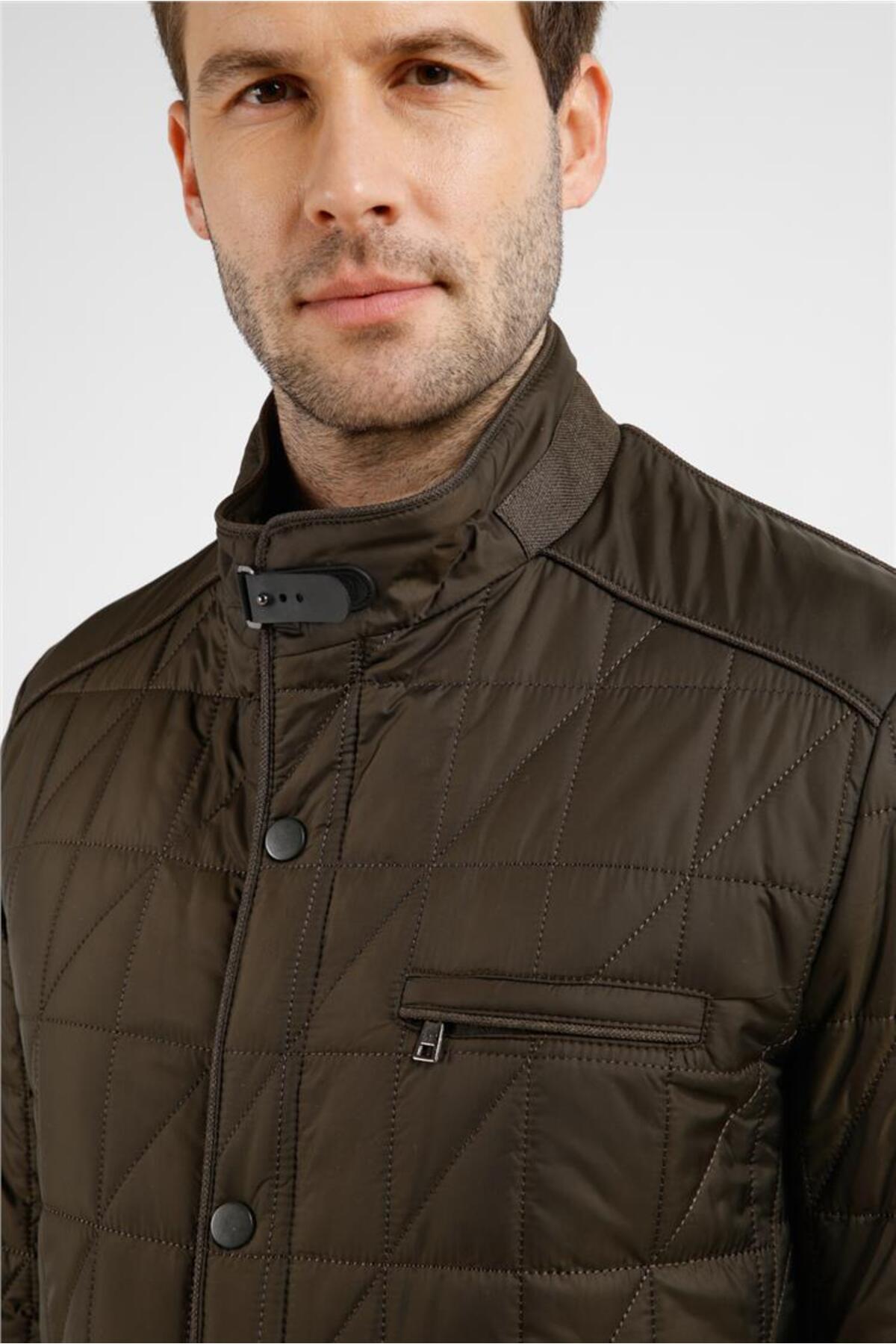 İmza  Haki Dik Yaka Slim Fit Classic Kaban 1008255153 - Görsel 3