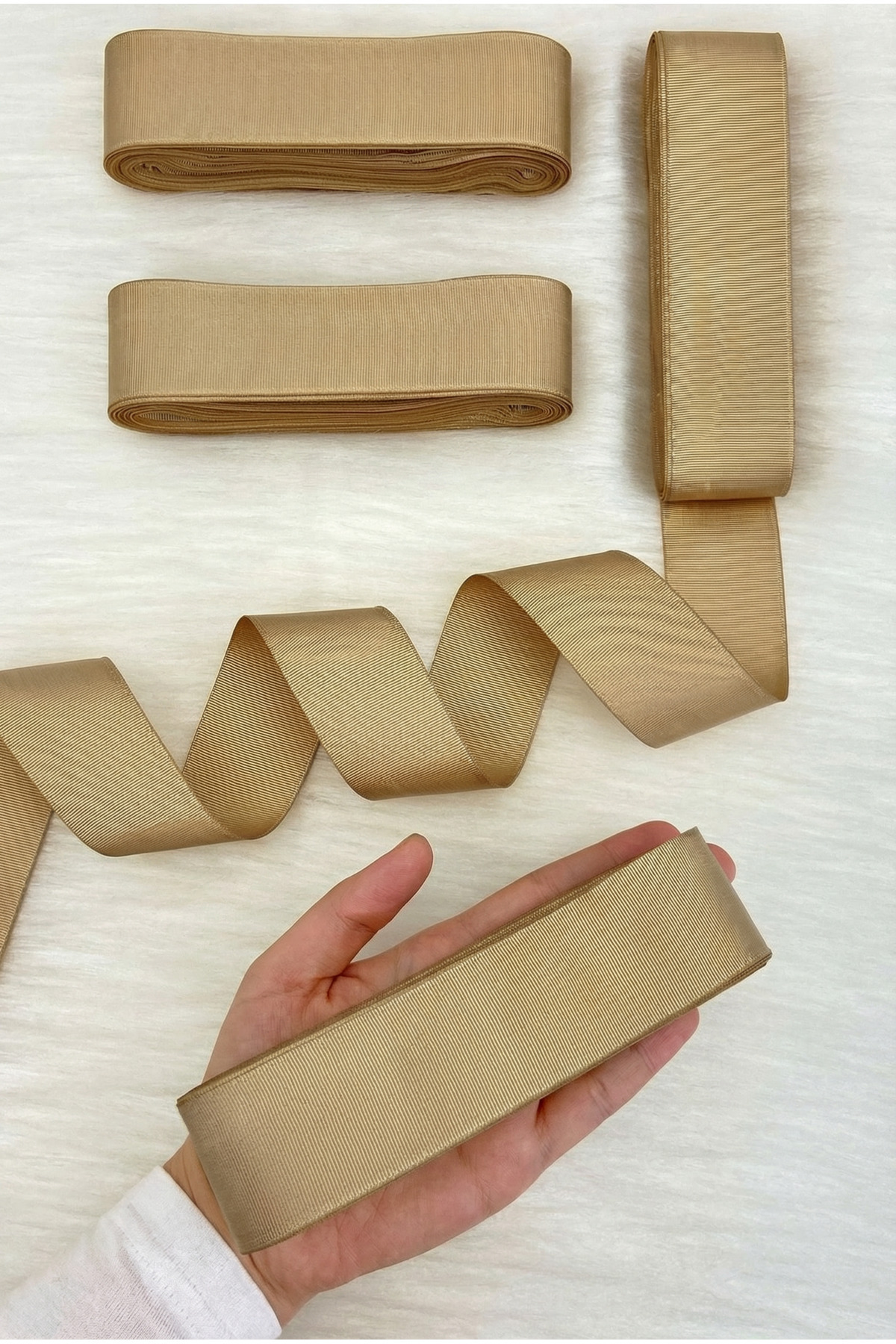 Mink Grosgrain Ribbon 4 Cm 10 Mt, Bundle Dowry Wedding Engagement Birthday Gift Packaging Decoration