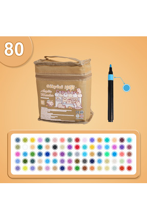 Gökyüzü ışığı Çok Renkli Akrilik Marker Boya Kalem Seti - Çantalı