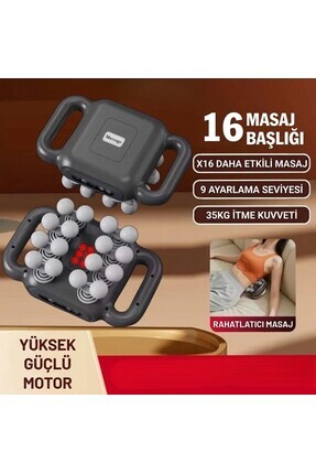 EN SİGA Isıtmalı 16 Başlıklı Elektrikli Masaj Aleti – Boyun Omuz Sırt Titreşi...