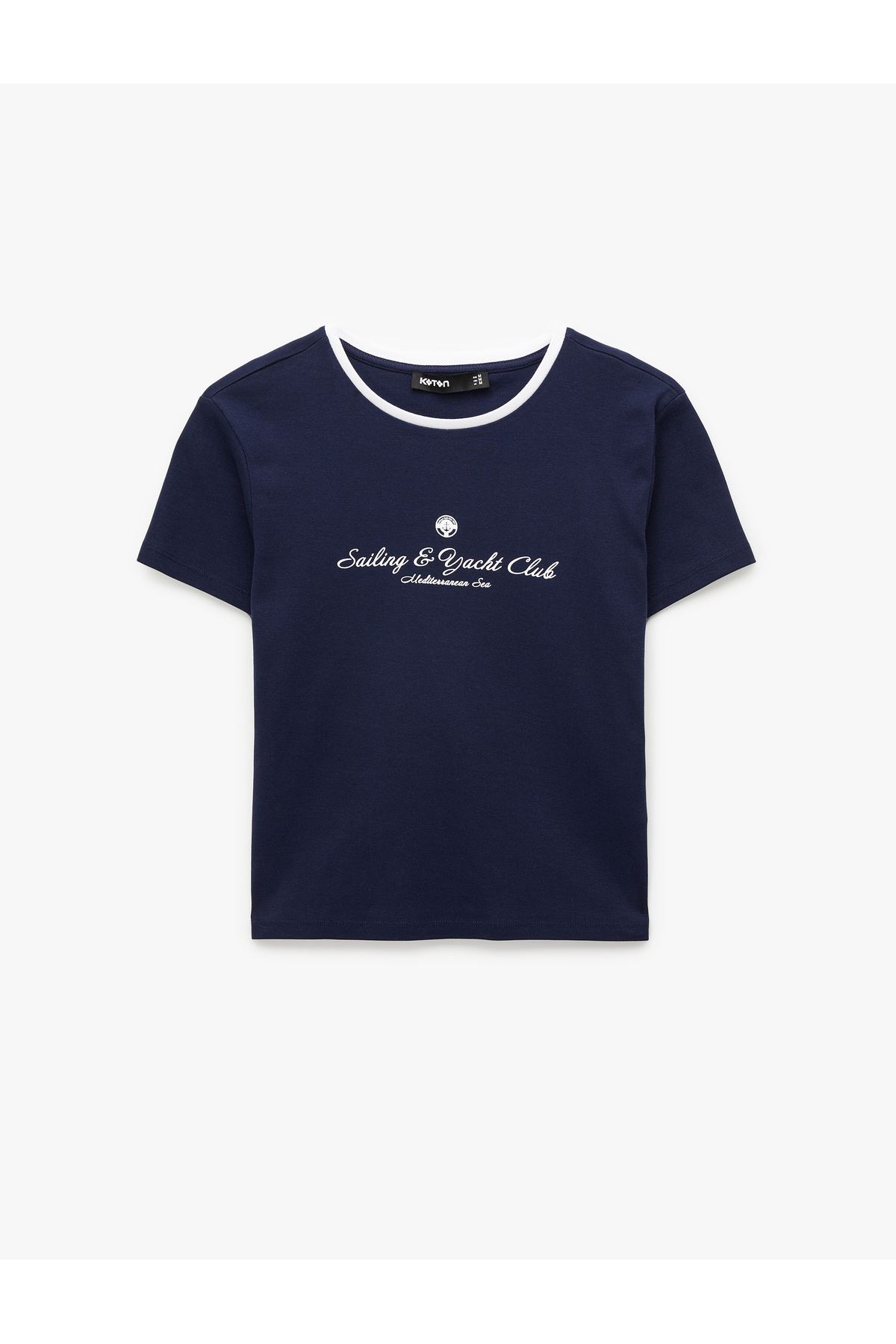Koton Women'S Navy Cotton Printed T-Shirt