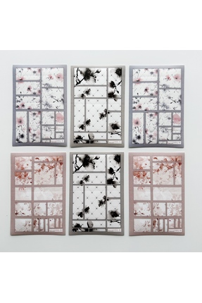 Onwize Korean Minimal Floral Sticker Set – 6 Sayfa Tam Sayfa Dekoratif Planne...