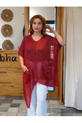 SHOBHA BUTİK Asimetrik Boho Merserize Kazak