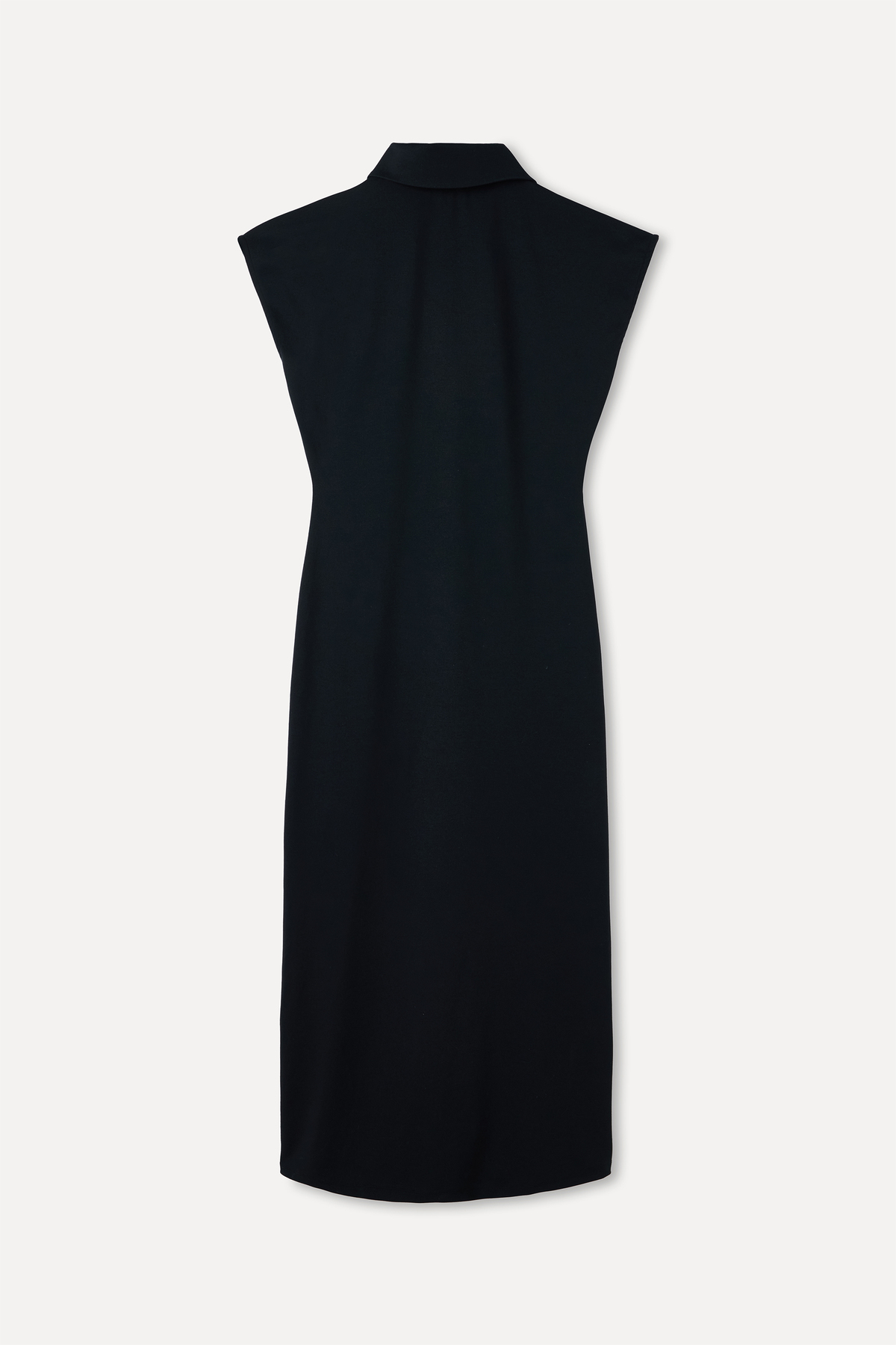 Mudo  FITTED DÜĞME DETAYLI KOLSUZ MİDİ ELBİSE - Görsel 2