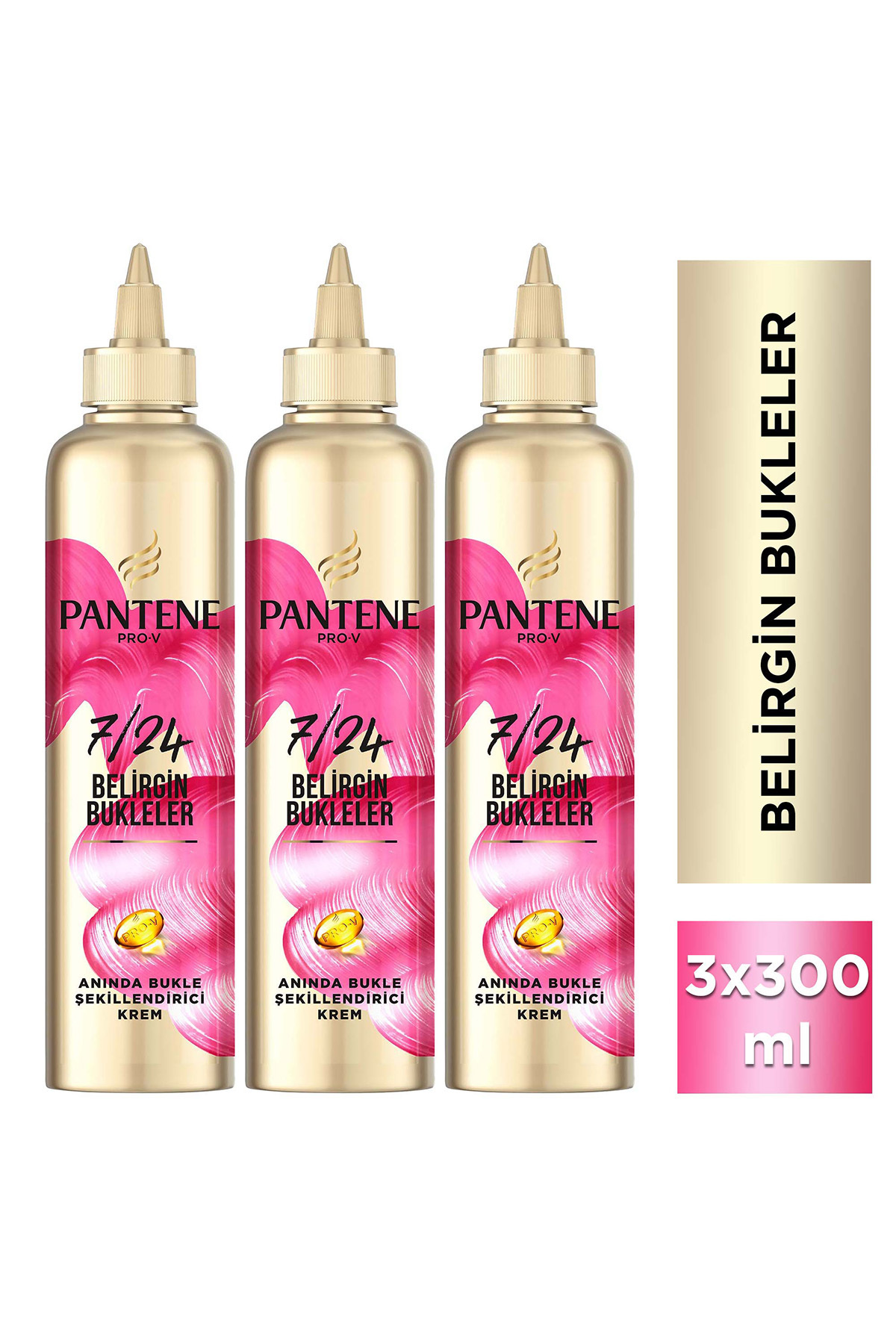 Pantene پنتن کرم مراقبت از مو 7/24، حالت دهنده فوری فر مو، 300 میلی لیتر × 3 بسته — 8681003001335