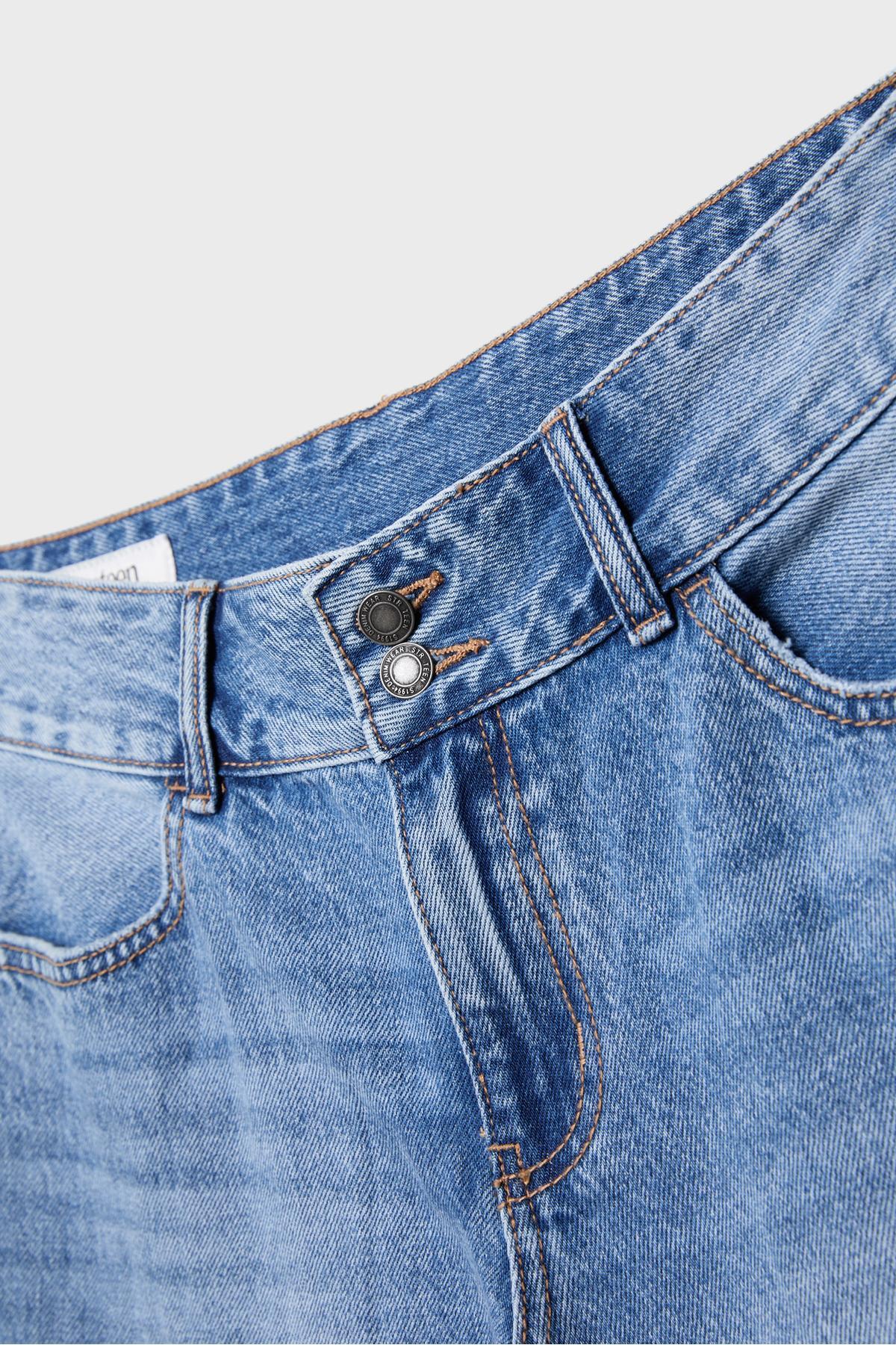 Stradivarius  Düşük bel çift düğmeli straight fit jean - Görsel 7