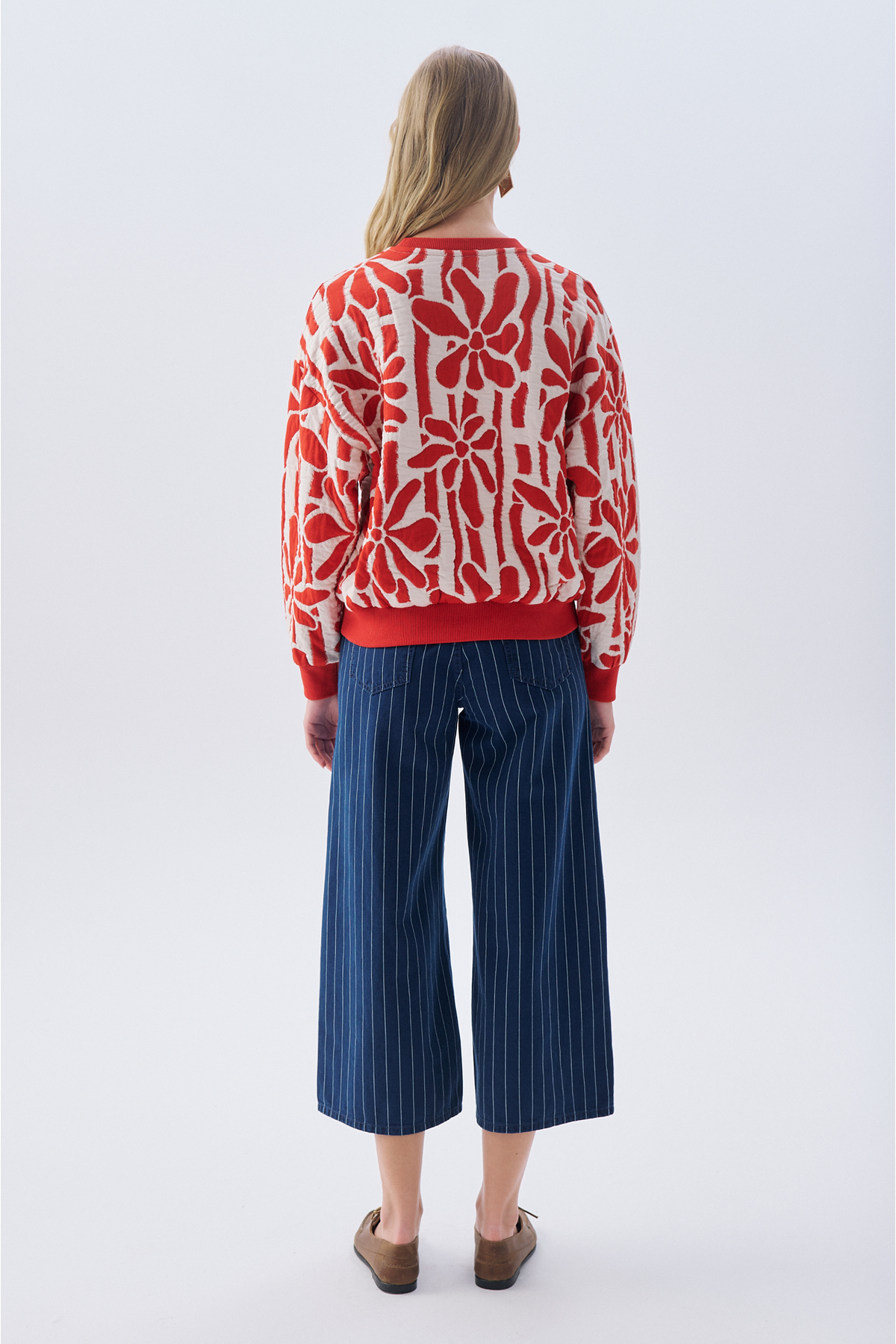 Mudo  DESENLİ OVERSIZE BİSİKLET YAKA SWEATSHIRT - Görsel 2