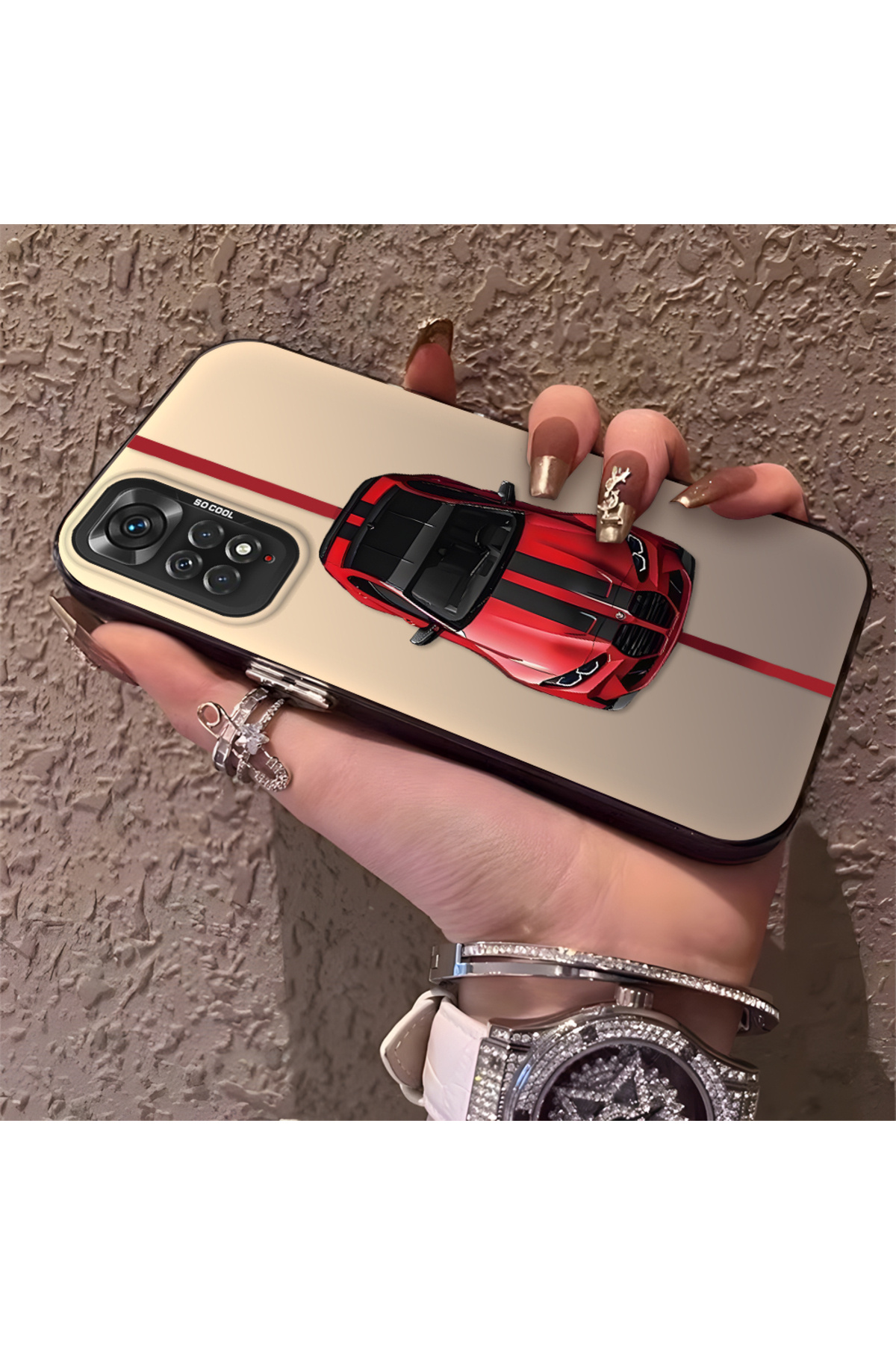 Redmi Note 11 Compatible Silicone Edge Hard Rear Anti Fall Phone Case with BMW Pattern