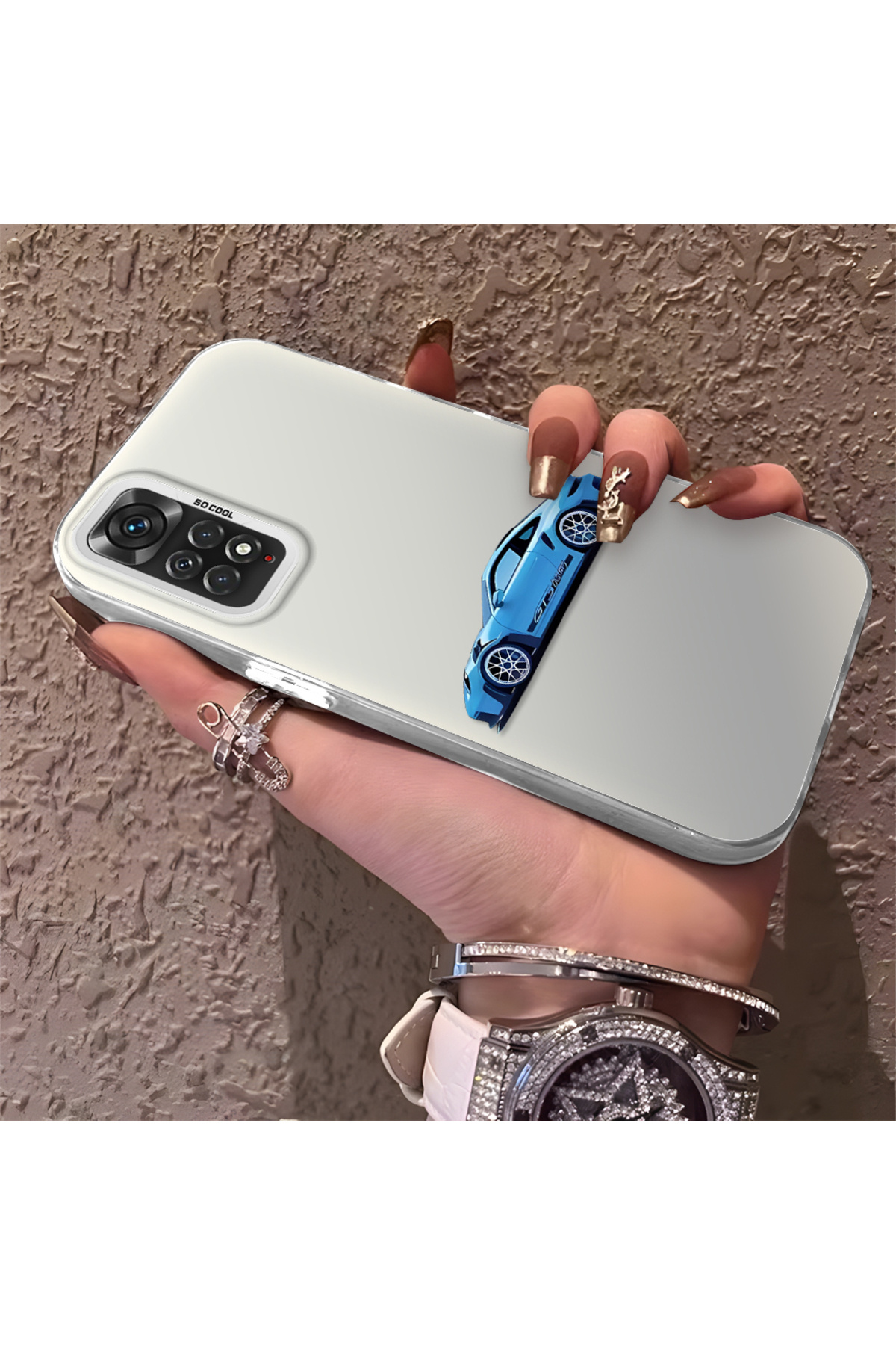 Redmi Note 11 Compatible Silicone BMW Patterned Edge Hard Rear Anti Fall Phone Case