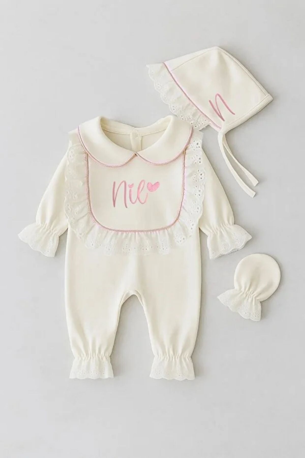 Minytrendy Kız Bebek Yenidoğan Tulum Battaniyeli Vintage Pembe Simli Hastane Çıkışı Mevlüt Takımı Hediyelik fotoğrafı 2 (önizleme)