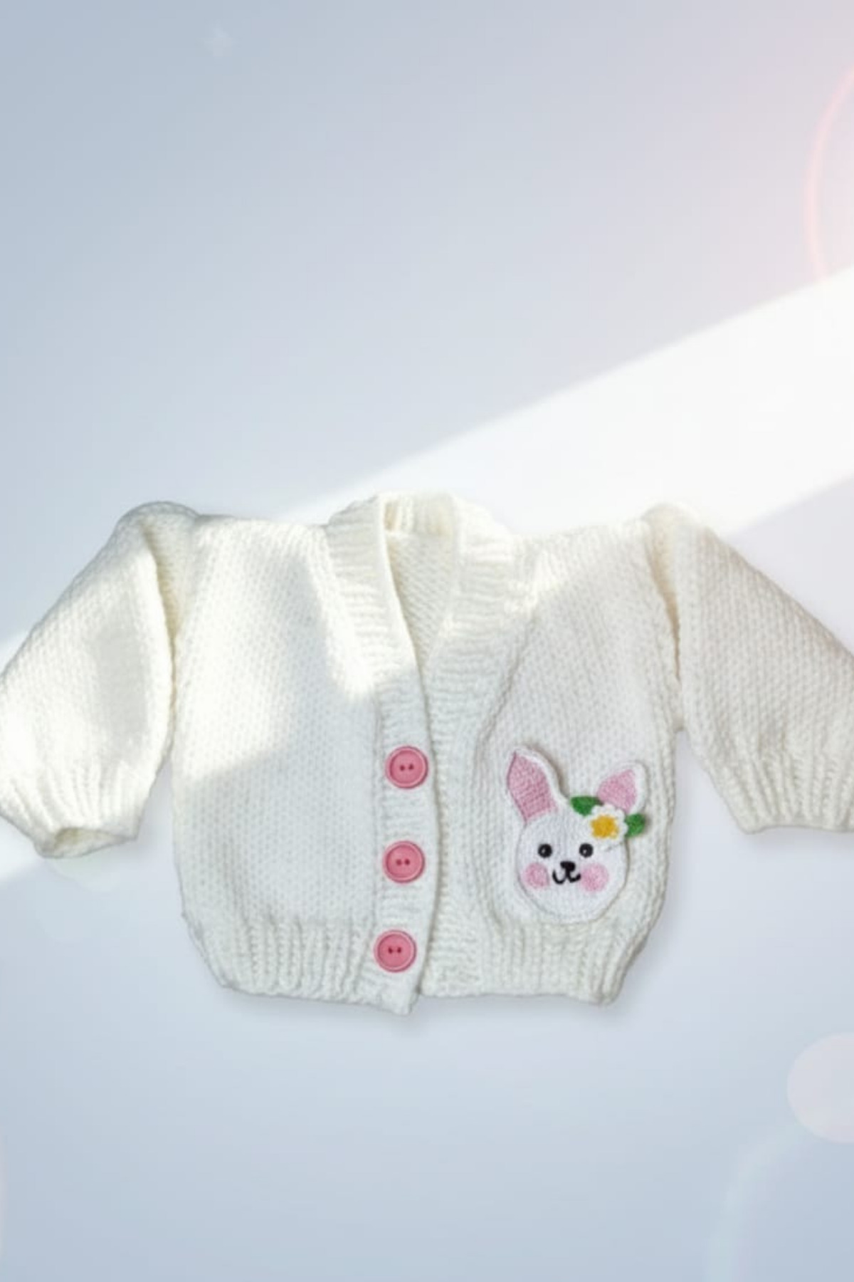 LunivellArt El Örgüsü Bebek Hırkası Amigurumi Tavşanlı Yenidoğan Kız Bebek Hırka fotoğrafı 6 (önizleme)
