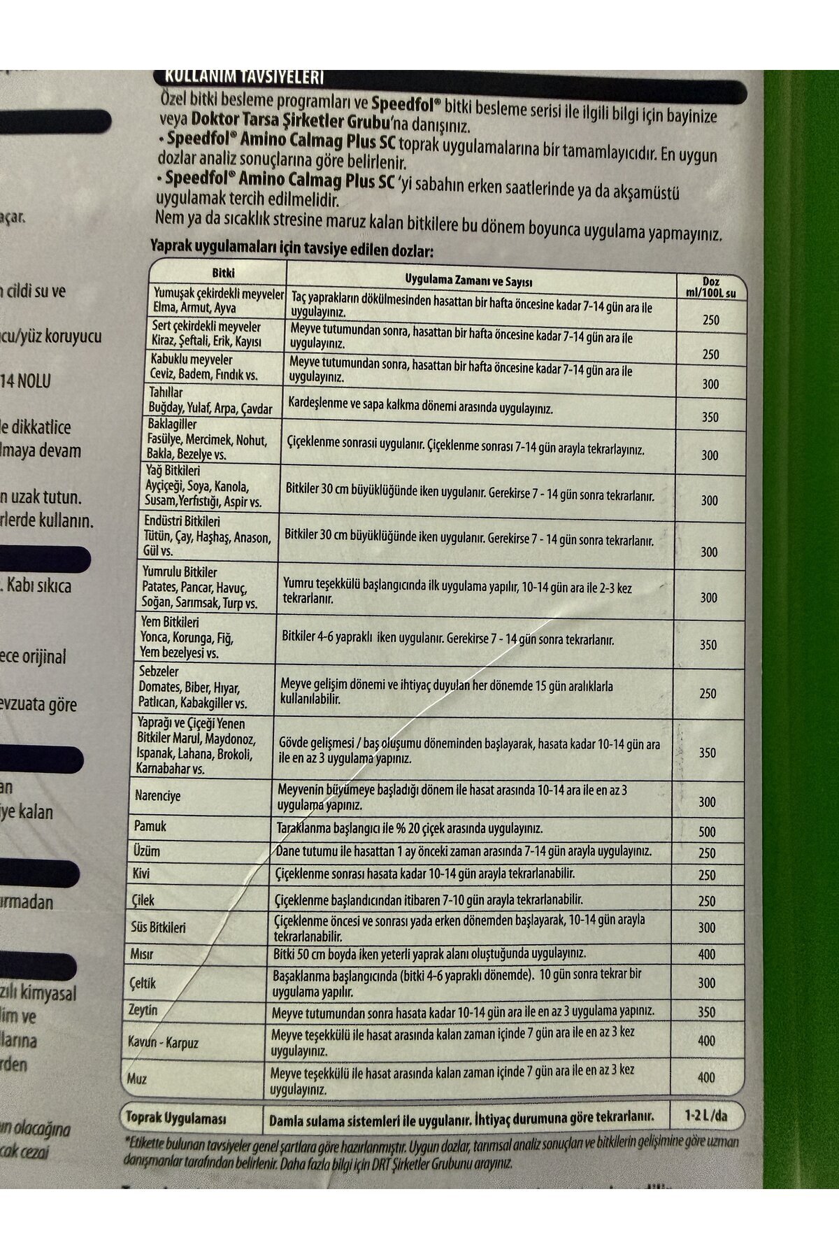 DRT Doktor Tarsa Speedfol Amino Calmag Plus | Aminoasit-Kalsiyum