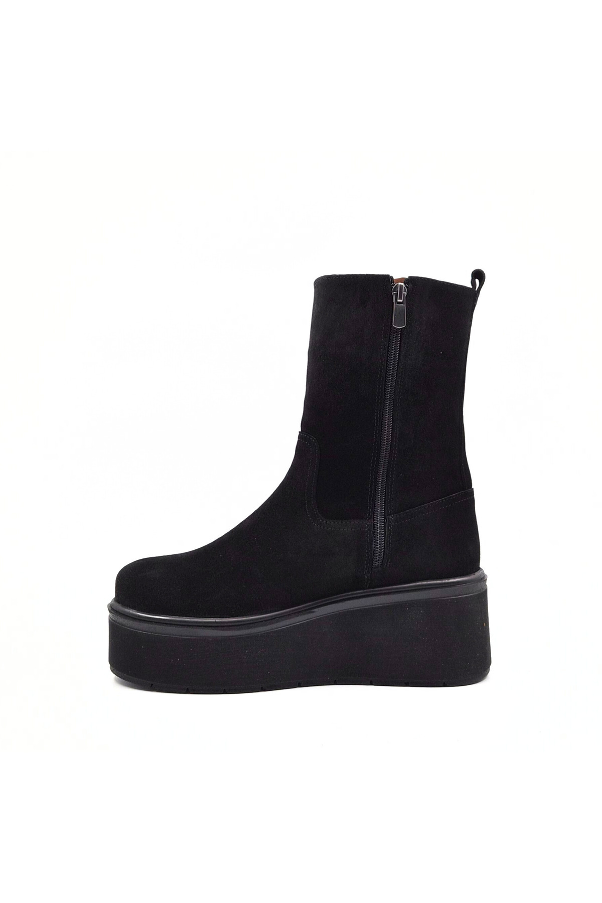 Folle Süet Siyah Flatform Kadın Bot görsel 2