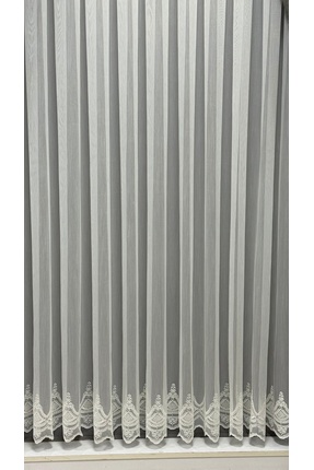 Görkem Perde Modern Düz Tül Perde – Altı Desenli, Sık Dokuma Kumaş, Boru Pile...