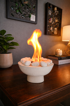 BKCUSTOMMADE Dekoratif Masaüstü Şömine Bioethanol Yakıtlı Set - 200ml Yakıt v...