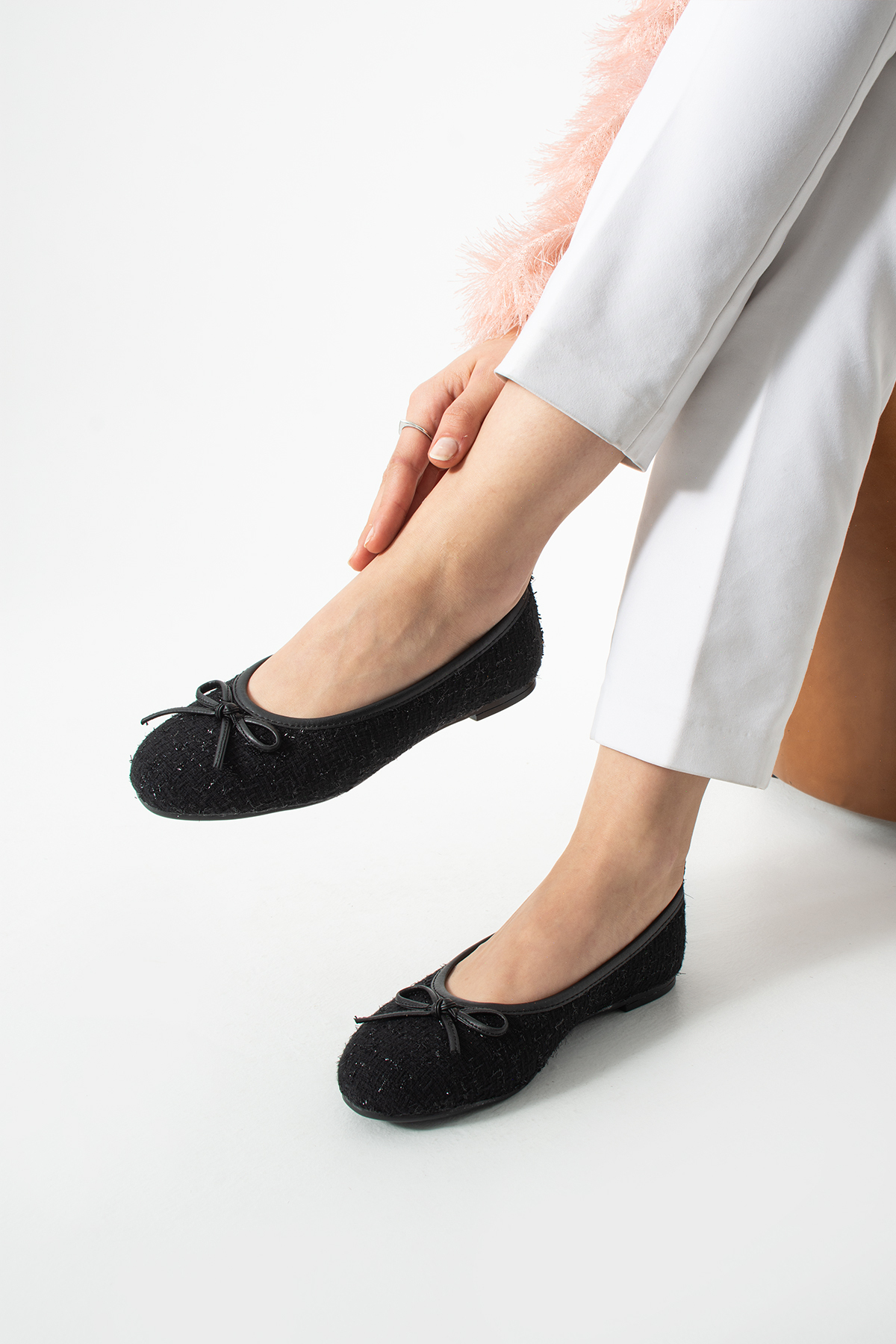 star shoes  Tüvit Kumaş Mary Jane Babet Şık Tokalı Ortopedik Taban Günlük Ayakkabı - Görsel 2