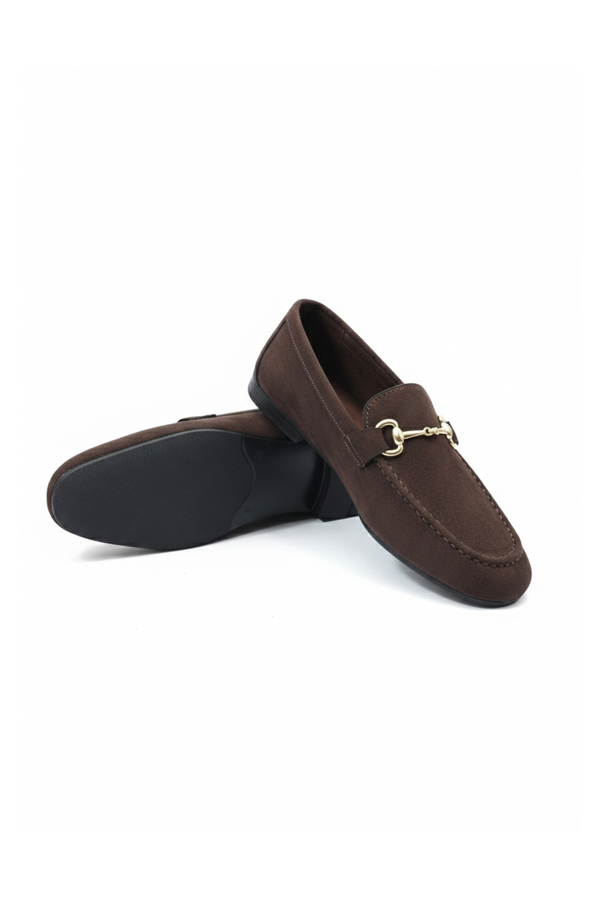 LUXEON Kadın Kahve Günlük İthal Süet Tokalı Loafer Casual Ortopedik Hafif Esnek Rahat Şık Kadın Ayakkabı görsel 7