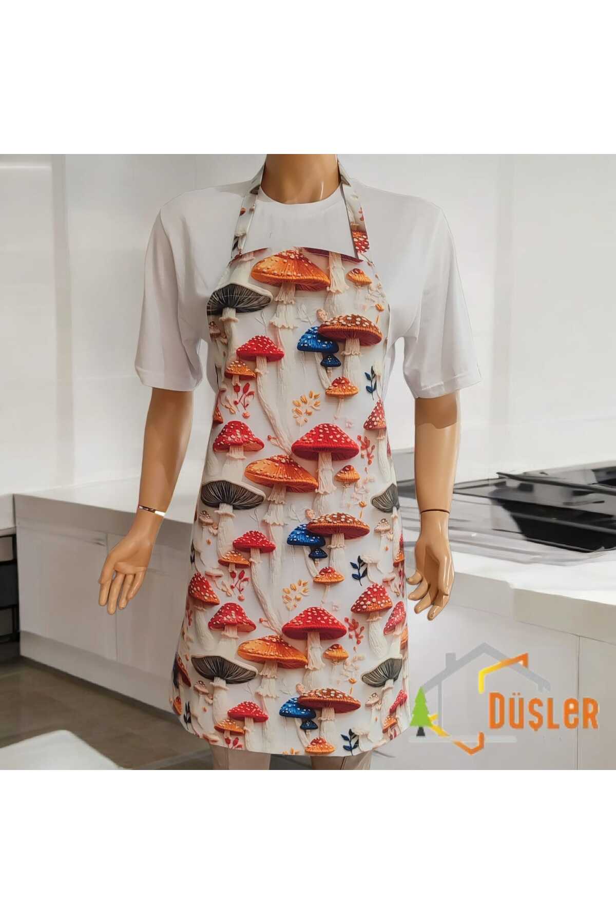 3D Patterned Adjustable Duck Fabric Chef Kitchen Apron with Water and Stain Repellent Feature