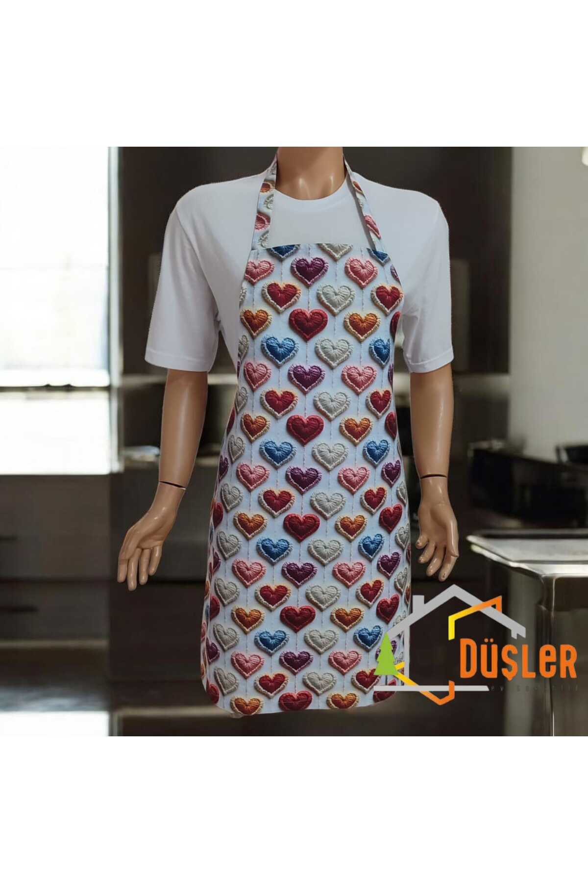3D Patterned Adjustable Duck Fabric Chef Kitchen Apron with Water and Stain Repellent Feature