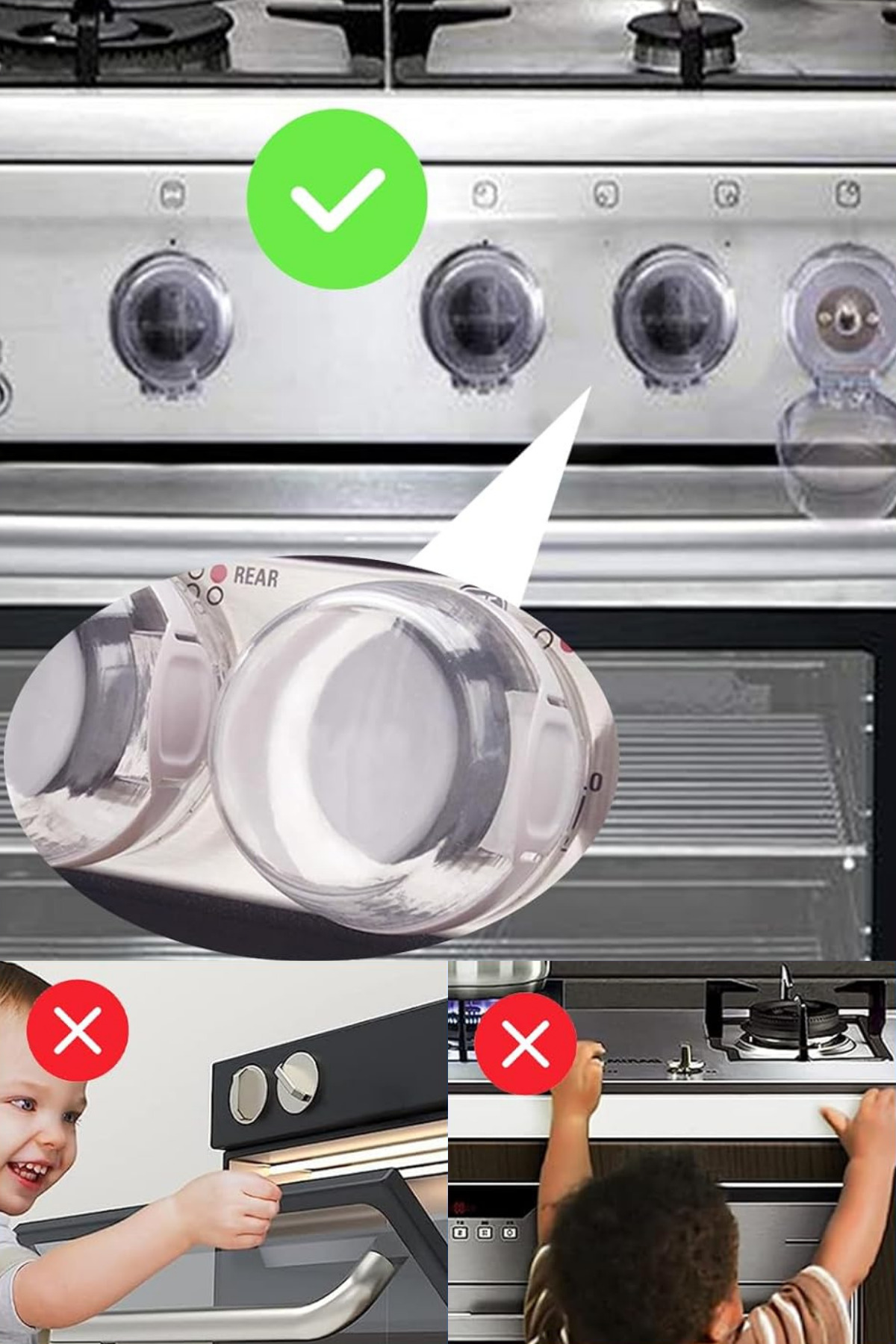 Privo Isıya Dayanıklı Ocak Düğme Koruyucu Düğme Kilidi Emniyet Düzeneği Çocuk Bebek Güvenlik Kapağı 2 Adet fotoğrafı 3 (önizleme)