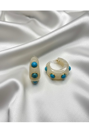 armin MAVİ TAŞLI BÜYÜK HALKA KÜPE