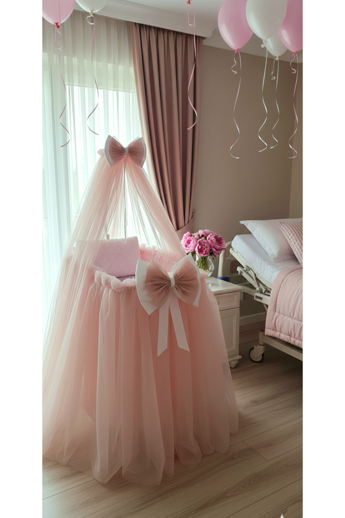 Hospital Decoration Incubator Skirt+Mosquito Net +Incubator Bow Set