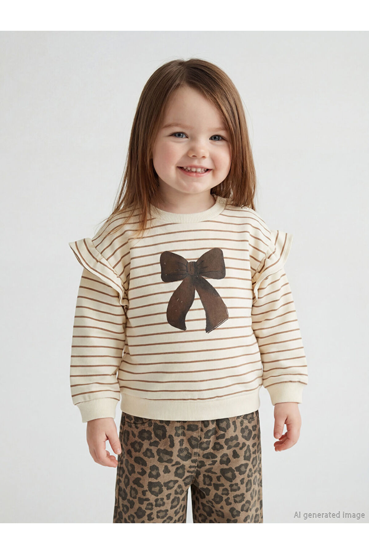 LC Waikiki GiyÇık Store den Ekru Bisiklet Yaka Baskılı Kız Bebek Sweatshirt fotoğrafı 4 (önizleme)