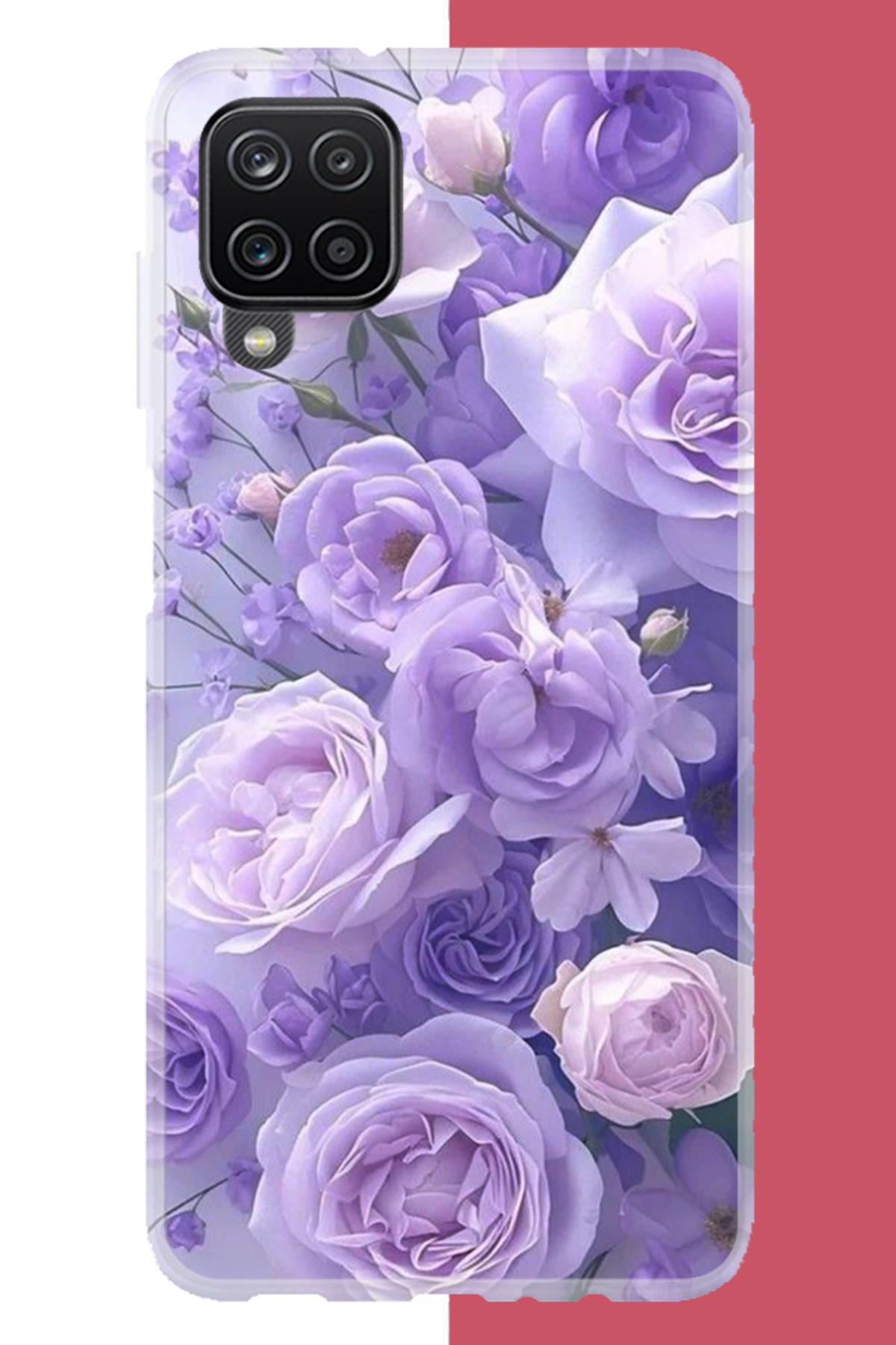 Samsung Galaxy A22-M22-M32 Compatible purple flower UV Printed Silicone Case