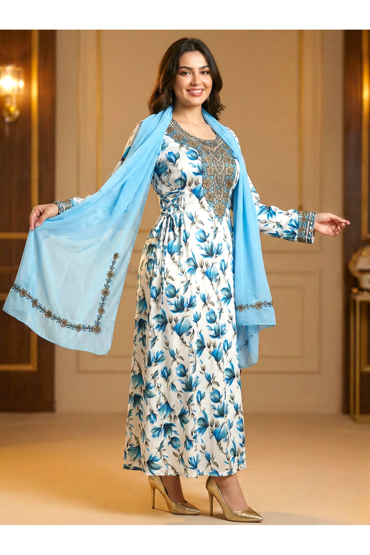 مخاوير جاهزة تطريز2026مع طرحه مطرزة مخاور نسائية ب...