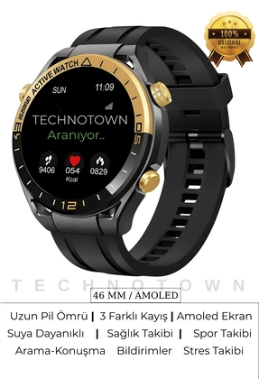 TECHNOTOWN 3 Kordonlu Premium Arama Konuşma Mesaj Bildirimleri Sağlık Spor Ta...