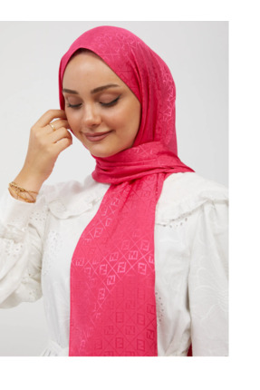 Venom Boutique Bijouterie Accessory Kadın Parlak Jakarlı F Desenli Şal Başört...