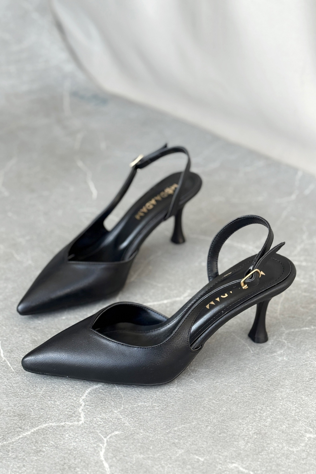 GOFFSHOES Kadın Eleni İnce Topuklu Ayakkabı - siyah-deri