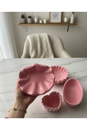 MİSU HOME 4’LÜ DEKORATİF ALÇI DEKORATİF TABAK OBJE BİBLO